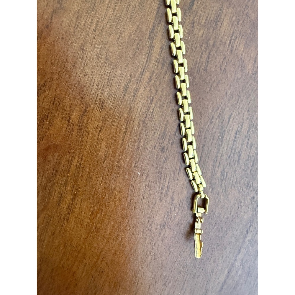 Trifari Necklace Women 17" Gold Excellent Oval Crystal Link Chain Vintage - Picture 6 of 9